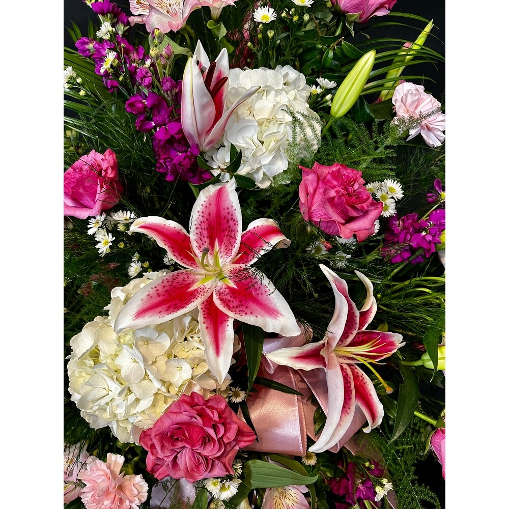 Shades of Pink Standing Spray in Greeneville TN - Flowers by Tammy