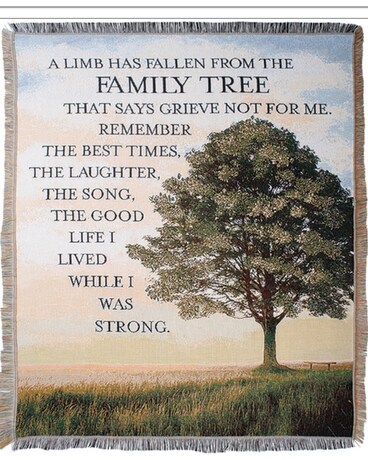 Family Tree woven Throw Gifts