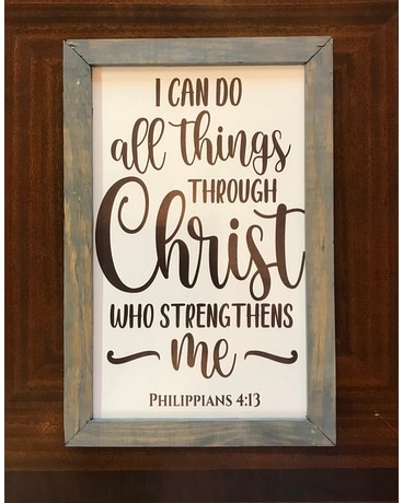 Handmade I Can Do All Things Thru Christ Gifts