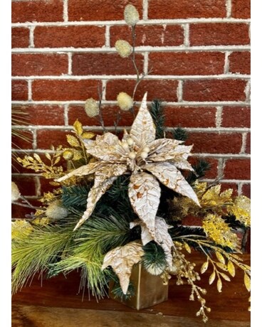 Gold Poinsettia Arrangement Custom product