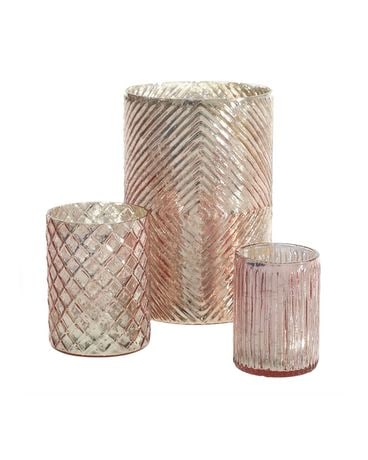 Rose Gold Mercury Glass Vase Wedding Arrangement