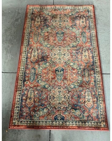 Rust Runner Rug Flower Arrangement