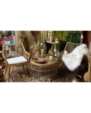 Rattan Chairs Flower Arrangement