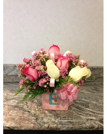 Baby Block Arrangement Flower Arrangement