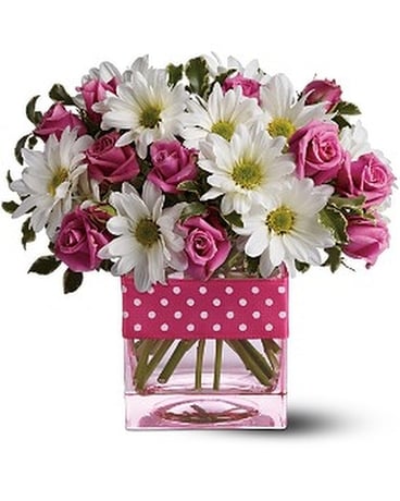 Teleflora's Polka Dots and Posies Flower Arrangement
