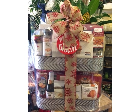 HOLIDAY GIFT  BASKET Flower Arrangement