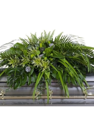 The Lowcountry Botanical Casket Spray Funeral Arrangement