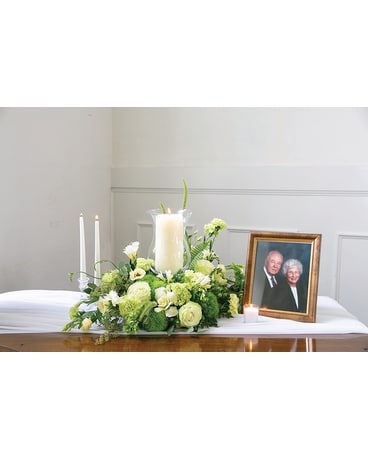 Candle Tribute- Table Top Floral Flower Arrangement