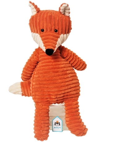 Large Jelly Cat Fox size,  inches height and  inches wide.