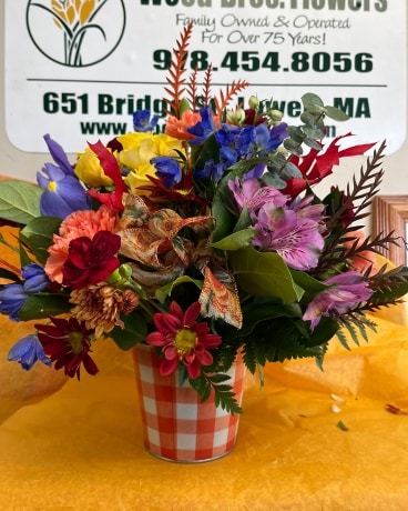 Orange Checkered Flower Arrangement