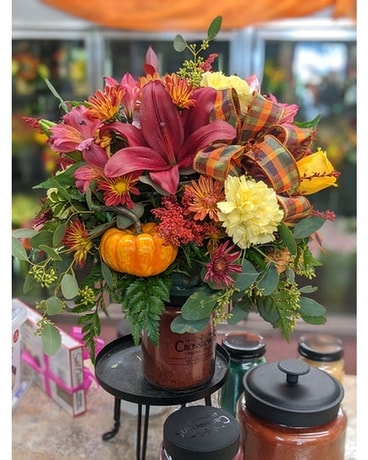 Candle 1 Flower Arrangement