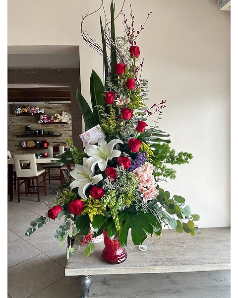Church Red Rose Arrangements