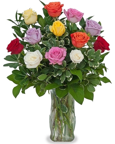 Colorful Roses Flower Arrangement
