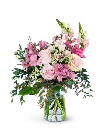 Misty Pink Meadow Flower Arrangement