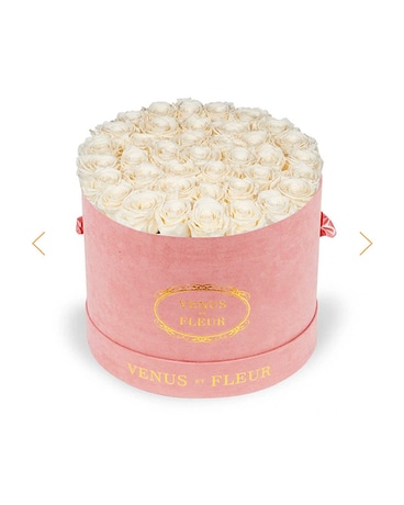 White Preserved Roses Flower Arrangement