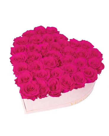 Pink Heart Preserved Flower Arrangement