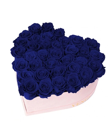 Blue Heart Preserved Flower Arrangement