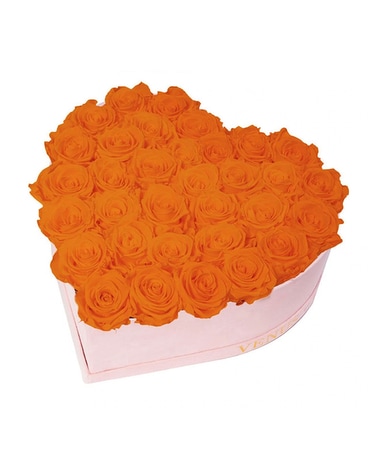 Orange Heart Preserved Flower Arrangement