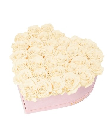 White Heart Preserved Flower Arrangement