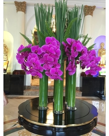Purple Phaleanopsis Orchids Flower Arrangement
