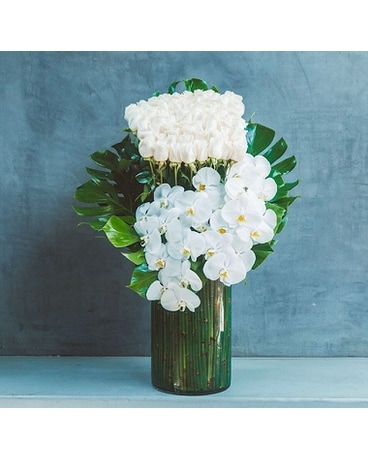 50 white rose bouquet Flower Arrangement