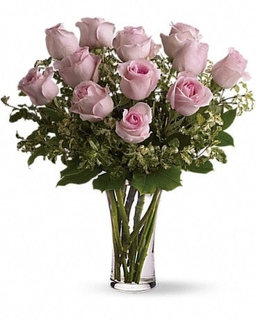 A Dozen Pink Roses Flower Arrangement