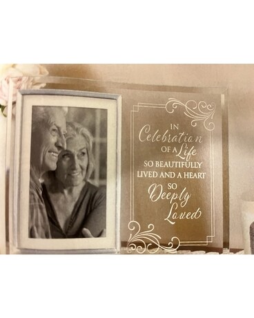 Glass Picture Frame Sympathy Arrangement