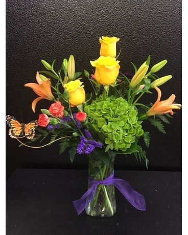 Spring Butterfly Flower Arrangement