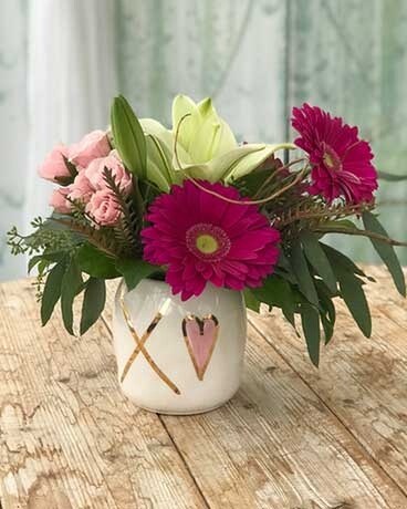 Kisses and Hearts Flower Arrangement