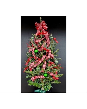 christmas tree flower arrangement