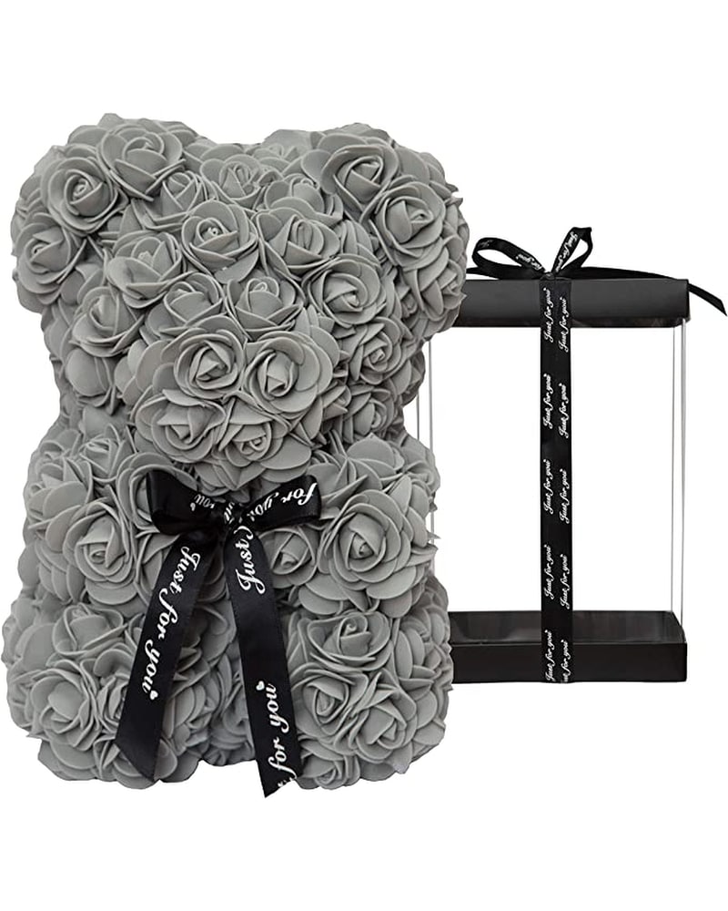 Gray rose teddy bear on sale