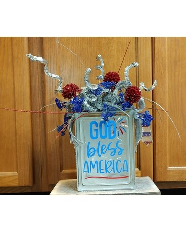 GLASS ICE BLOCK - GOD BLESS AMERICA Custom product