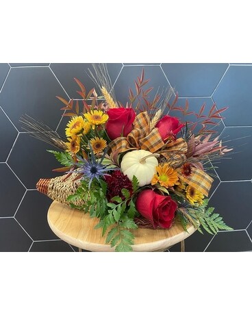 Cornucopia Centerpiece Flower Arrangement