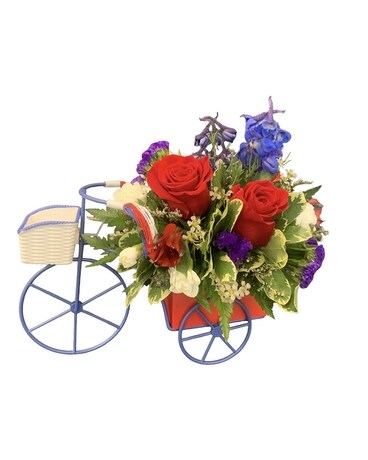 Patriotic Bicycle Flower Arrangement
