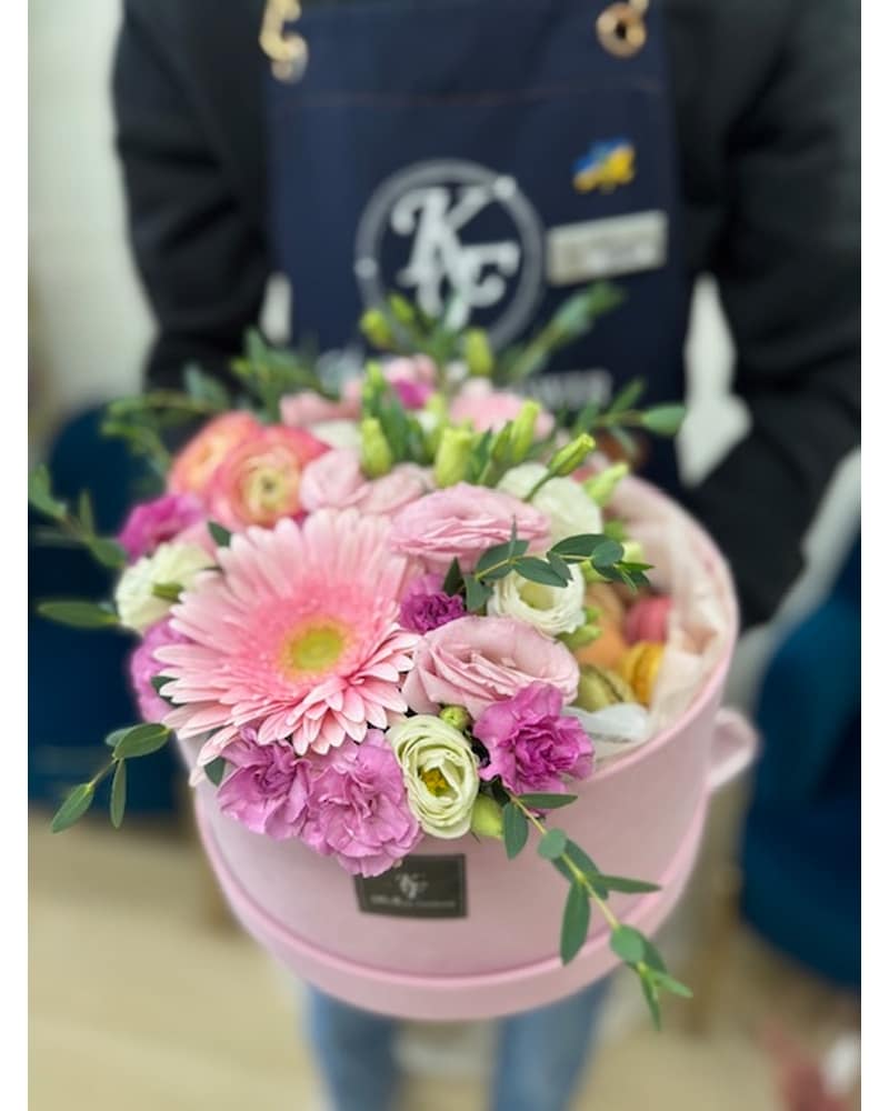 Pink Macaron FLower Box in Ottawa ON - Ottawa Kennedy Flower Shop