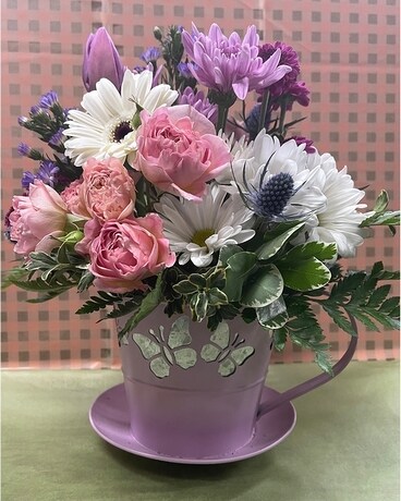 Cup Of Love For Mom Flower Arrangement