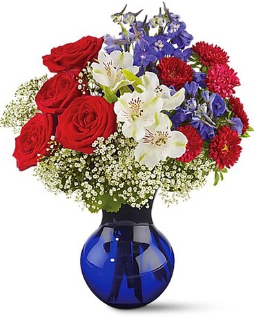 Red White and True Flower Arrangement