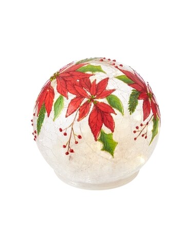 Poinsettia Lighted Ball Flower Arrangement