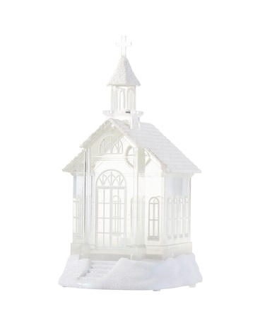 Lighted Water Church Flower Arrangement