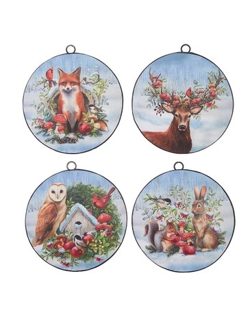 Woodland Animals Disc Ornament Flower Arrangement