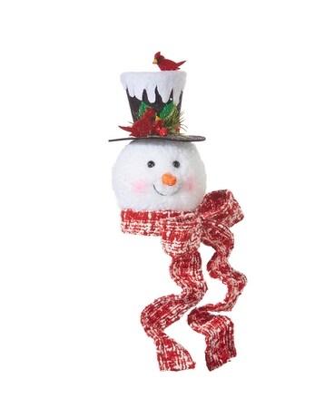 Snowman Head Ornament Flower Arrangement