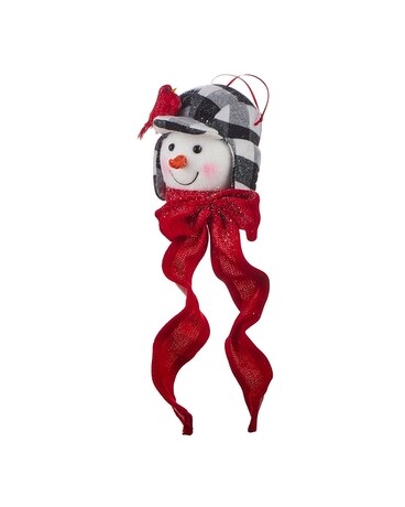 Snowman Head Ornament 7 Inch Flower Arrangement