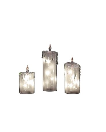 Star Frosted Candle Set Flower Arrangement