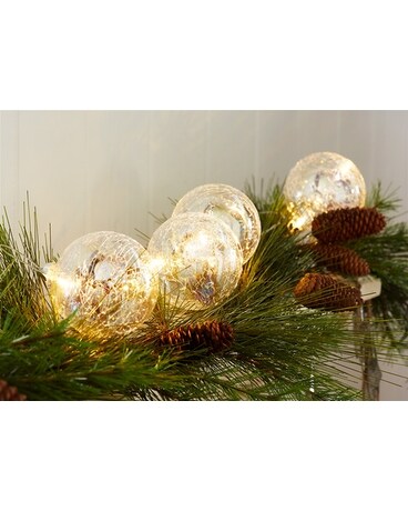 LED Ball Ornaments with 6 Hour Timer Flower Arrangement