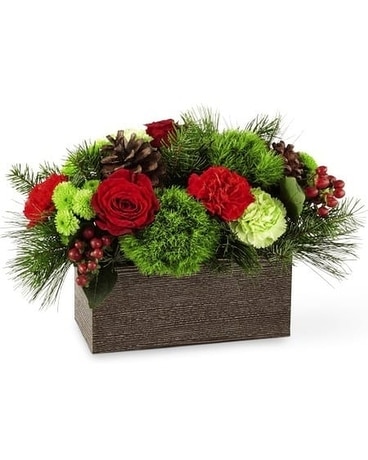 Christmas Cabin Bouquet Flower Arrangement