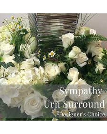 Designer's Choice Sympathy Urn Tribute Funeral Arrangement