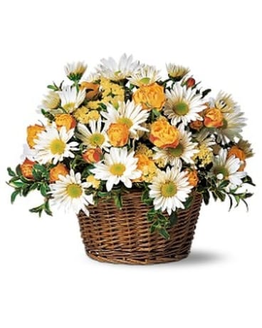 Joyful Roses and Daisies Flower Arrangement