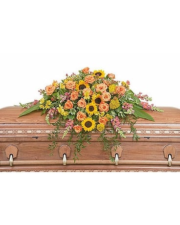 Heaven's Sunset Casket Spray Flower Arrangement