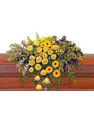 Vivid Memories Casket Spray Flower Arrangement
