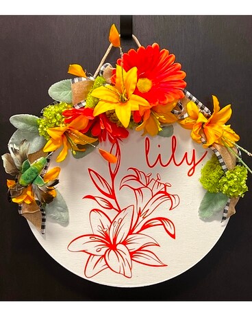 Wood Wall Decor' Lily Dried Flowers